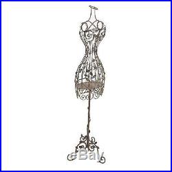 Display Clothing Metal Dress Mannequin Female Wire Stand Decor Vintage Body Iron