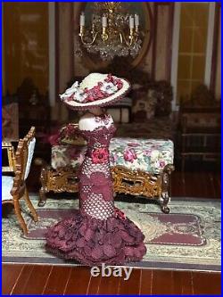 Dollhouse Miniature 112 Victorian artisan made Wedding Dress Form