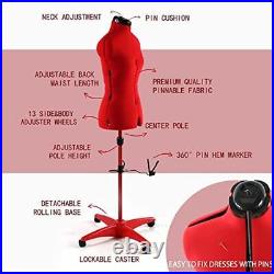 Dress Form Adjustable Female Mannequin Torso Pinnable Detachable Rolling Small