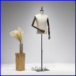 Dress Form Male Hei. Male Mannequin Torso with Metal Stand and Wooden Arms