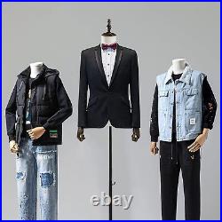 Dress Form Male Hei. Male Mannequin Torso with Metal Stand and Wooden Arms