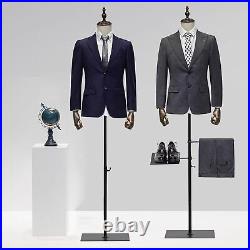 Dress Form Male Hei. Male Mannequin Torso with Metal Stand and Wooden Arms