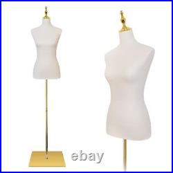 Dress Form Mannequin, 50-70 Height Adjustable Female Beige Leather Manikin