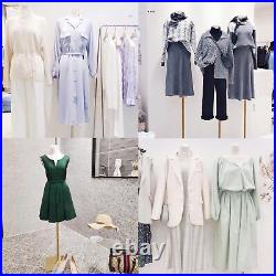 Dress Form Mannequin Body, 50-70Adjustable Height Female Beige Linen Fabric