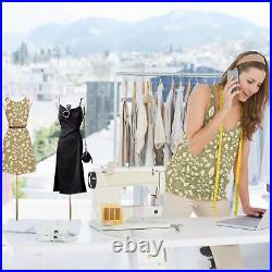 Dress Form Mannequin Body, 50-70Adjustable Height Female Beige Linen Fabric