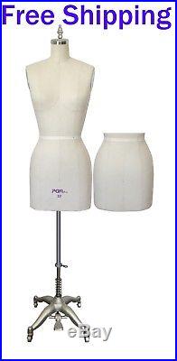 Dress Form Size 10 with Flat Hip, Professional Female Dress Form