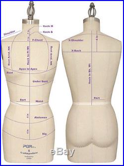 Dress Form Size 4 with Collapsible Shoulder & Hip Professional Female Dress Form