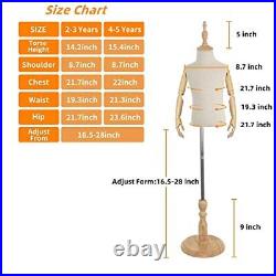 Dress Form with Wooden Arms Mannequin Torso Display Body Bust Forms Maniki Li