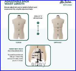 Dritz Mr. Tailor Adjustable Dress Form, Male, Black