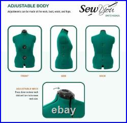 Dritz Sew Female Mannequin Adjustable Torso Dress Form Body Medium Opal Green US