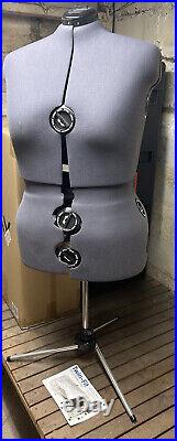 Dritz Silver Gray Twin Fit Adjustable Tri Pod Stand Dress Form