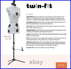 Dritz Twin-Fit Dress Form with Adjustable Tri-Pod Stand, Petite, NEW