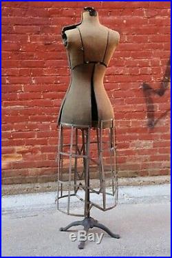 Early 1900's Antique Mannequin Dress Form Woman model vintage clothing cast iron