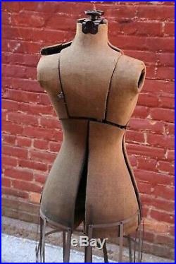 Early 1900's Antique Mannequin Dress Form Woman model vintage clothing cast iron