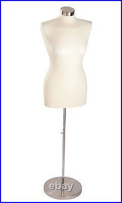 Economy Female Off-White Jersey Dressmaker Form Includes Base, Form, Finial
