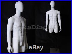 Egg Head Male Mannequin Torso with nice body figure and arms #MD-TMWEG