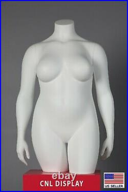 Extra Large PLUS SIZE fiberglass female headless 3/4 length mannequin