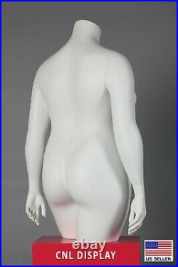 Extra Large PLUS SIZE fiberglass female headless 3/4 length mannequin