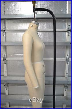 Full Body Female Professional Dress Form Mannequin Collapsible Shoulders Size 10