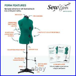Female Adjustable Dress Form Sewing Fabric Mannequin Torso Medium Opal Green US