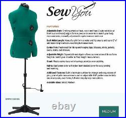 Female Adjustable Dress Form Sewing Fabric Mannequin Torso Standing Medium Size