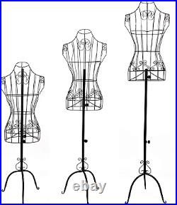 Female Black Metal Steel Wire Mannequin Dress Form for Sewing Display