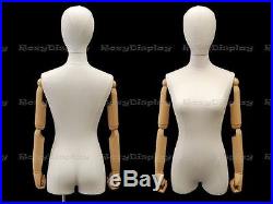 Female Body form Linen Foam Pure White with head and arm #F1WLARM-JF+BS-05