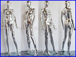 Female Chrome Plastic Unbreakable Mannequin Display Dress Form #PS-SF1SCEG
