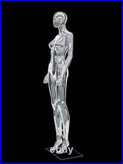 Female Chrome Plastic Unbreakable Mannequin Display Dress Form #PS-SF6SCEG