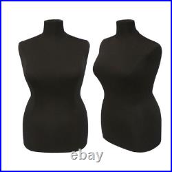 Female Dress Form Black Mannequin Torso Size 18-20 with Black Wheel Base