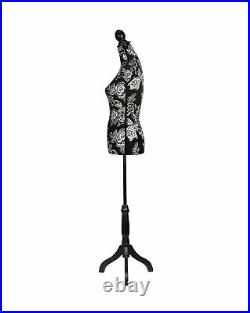 Female Dress Form Mannequin Adjustable Height Black Tripod Stand Woman Body T