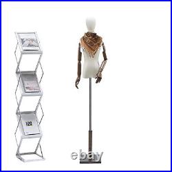 Female Dress Form Mannequin Body Torso with Wooden Tripod Base Stand