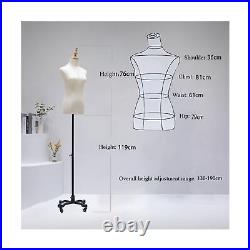 Female Dress Form Mannequin Torso, Adjustable Height 51-75 Inch Stand, Maniki