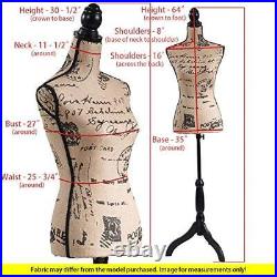 Female Dress Form Mannequin Torso Adjustable Height Mannequin Body