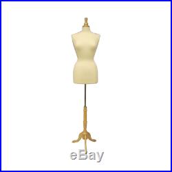 Female Dress Form Pinnable Foam Mannequin Torso Size 10-12 with Tripod Wood Base