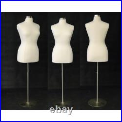 Female Dress Form Pinnable Foam Mannequin Torso Size 18-20 with Round Metal Base