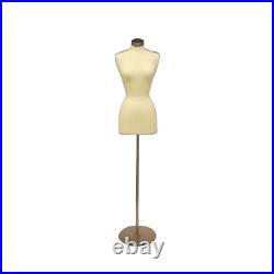 Female Dress Form Pinnable Foam Mannequin Torso Size 2-4 with Round Metal Base