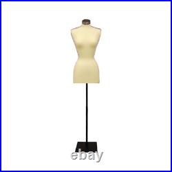 Female Dress Form Pinnable Foam Mannequin Torso Size 2-4 with Square Black Base