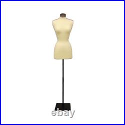 Female Dress Form Pinnable Foam Mannequin Torso Size 6-8 with Black Metal Base