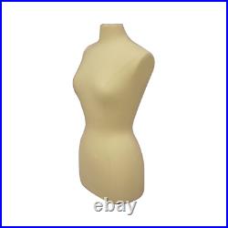 Female Dress Form Pinnable Mannequin Torso Size 10-12 with Black Metal Base