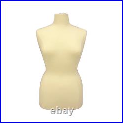 Female Dress Form Pinnable Mannequin Torso Size 18-20 with Gold Wheeled Base
