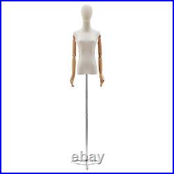 Female Dress Form Torso Body Mannequin with Adjustable Wood Stand Clothing Display