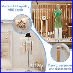 Female Dress Form Torso Body Mannequin with Adjustable Wood Stand Clothing Display