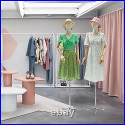 Female Dress Form Torso Body Mannequin with Adjustable Wood Stand Clothing Display
