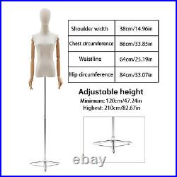 Female Dress Form Torso Body Mannequin with Adjustable Wood Stand Clothing Display