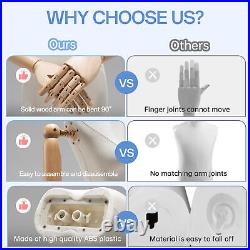 Female Dress Form Torso Body Mannequin with Adjustable Wood Stand Clothing Display