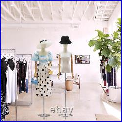 Female Dress Form Torso Body Mannequin with Adjustable Wood Stand Clothing Display