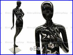Female Fiberglass Glossy Black Mannequin Eye Catching Abstract Style #MZ-ONA1BK 