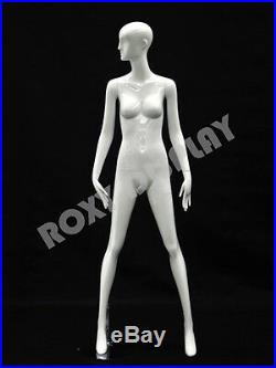 Female Fiberglass Glossy White Mannequin Abstract Style Roxy Display#MD-XD02W