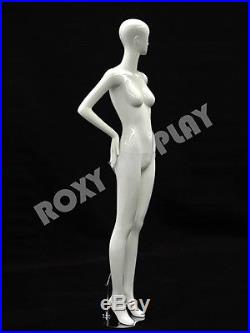Female Fiberglass Glossy White Mannequin Abstract Style Roxy Display #MD-XD04W